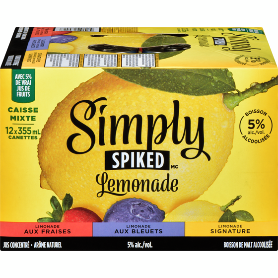 Simply Lemonade boisson de malt alcoolisée caisse mixte (Pièce d’identité requise au moment du ramassage) 355 ml, 0,62 $/100ml