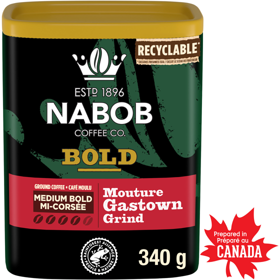 Nabob Café moulu à torréfaction mi-corsée mouture gastown, boîte 340 g, 4,11 $/100g