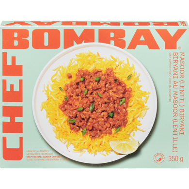 Chef Bombay Biryani au masoor (lentille) avec du riz safran mi-piquant 350 g, 1,71 $/100g