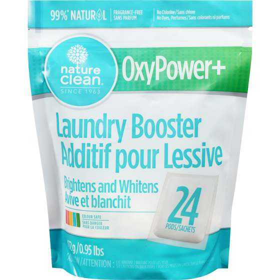 Nature Clean OxyPower+ Additif pour lessive 24 sachets 432 g, 1,85 $/100g