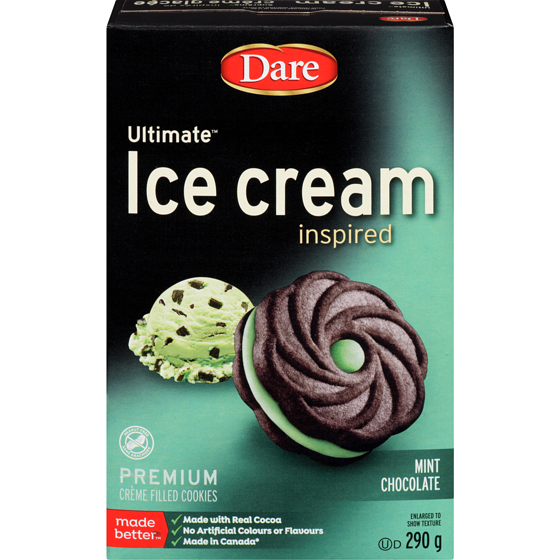 Dare Cream Filled Cookies, Ice-Cream Inspired, Mint Chocolate 290 g, $0.86/100g