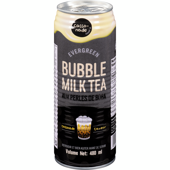 Evergreen Bubble milk tea aux perles de boba cassonade saveur 480 ml, 0,79 $/100ml