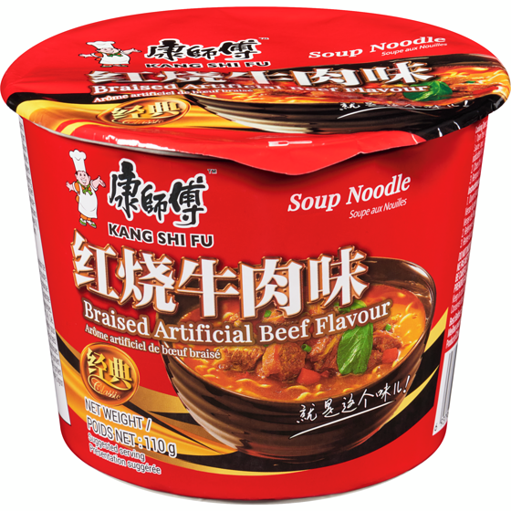Kang Shi Fu Soup Noodle Braised Artificial Beef Flavour 110 g, $1.81/100g