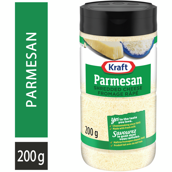 Kraft 100% Parmesan Shredded Cheese 0.2 kg, $5.00/100g