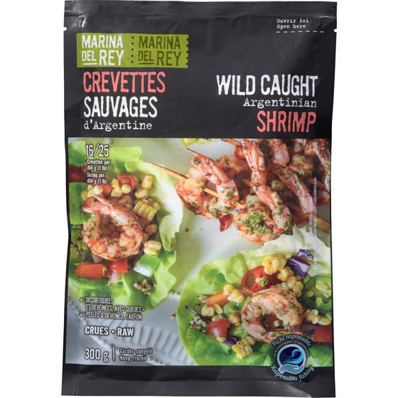 Marina Crevettes sauvages d'Argentine 300 g, 3,10 $/100g