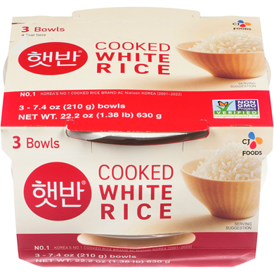 CJ Foods Riz blanc cuisiné 630 g, 1,82 $/100g