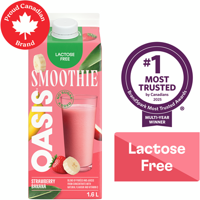 Oasis Smoothie Strawberry Banana 1.6 l, $0.37/100ml