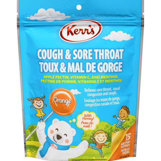 Kerr's Lollypop Lozenges Cough & Sore Throat Orange 15 ea, $0.47/1ea