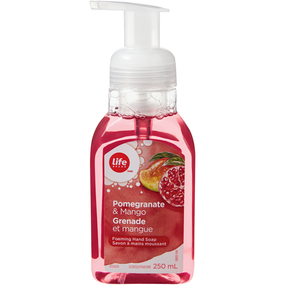 Life Savon à mains moussant Grenade et mangue 250 ml, 1,60 $/100ml