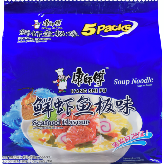 Kang Shi Fu Soup Noodle Seafood Flavour 490 g, $1.22/100g
