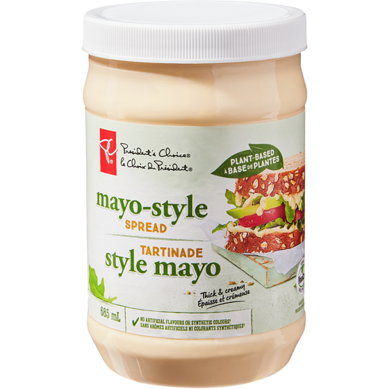 le Choix du Président Tartinade style mayo à base de plantes 685 ml, 1,05 $/100ml