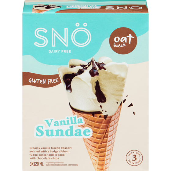 SNO Dairy Free Frozen Dessert Vanilla Sundae 120 ml, $8.33/100ml