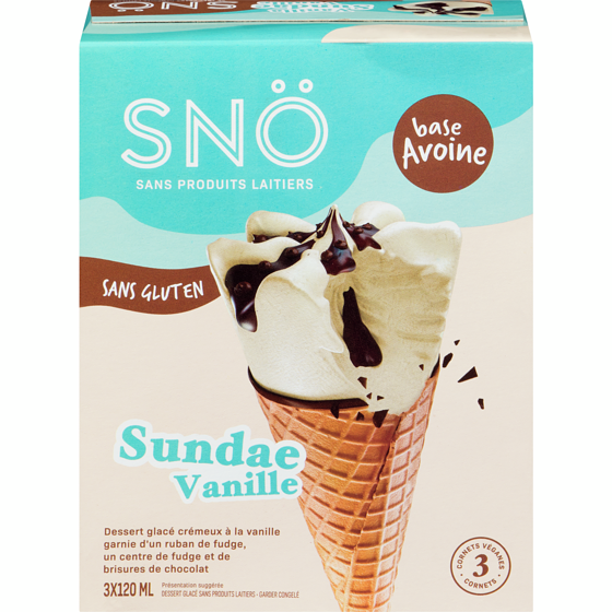 SNO Dessert glacé sans produits laitiers sundae vanille 120 ml, 8,33 $/100ml