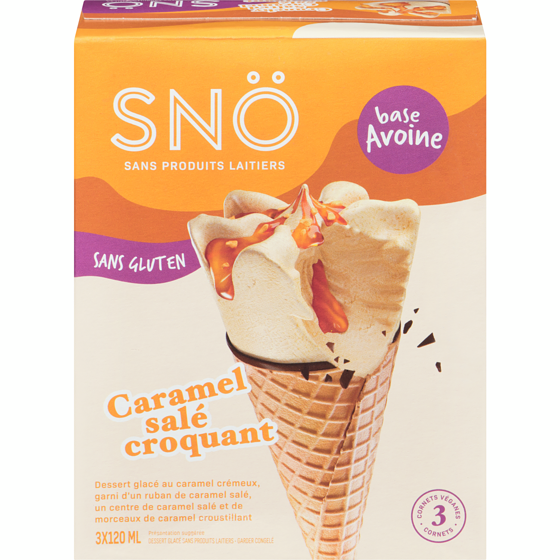 SNO Dessert glacé sans produits laitiers caramel salé croquant 120 ml, 8,33 $/100ml