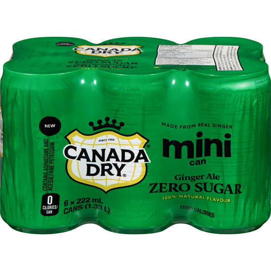 Canada Dry Ginger Ale Zero Sugar 6x222.0 ml, $0.32/100ml