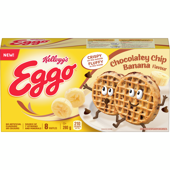 Kelloggs Eggo Waffles Chocolatey Chip Banana Flavour 280 g, $1.60/100g