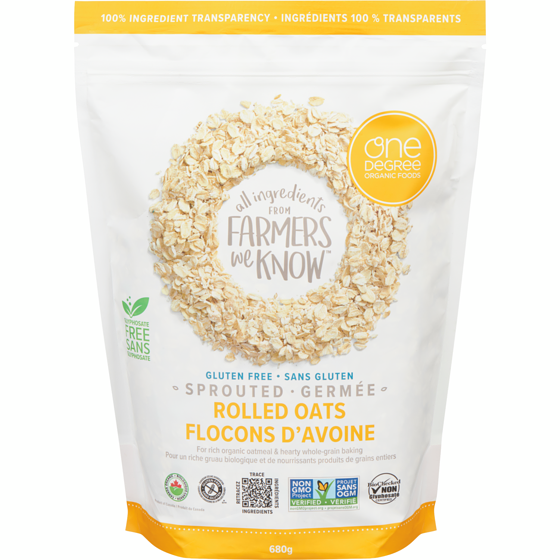 One Degree Flocons d'avoine germée 680 g, 1,32 $/100g