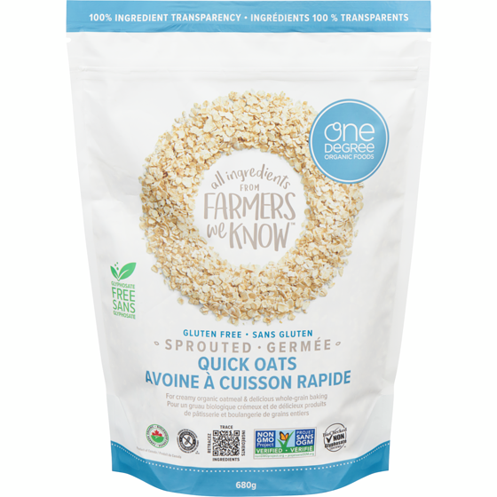 One Degree Avoine à cuisson rapide germée 680 g, 1,32 $/100g