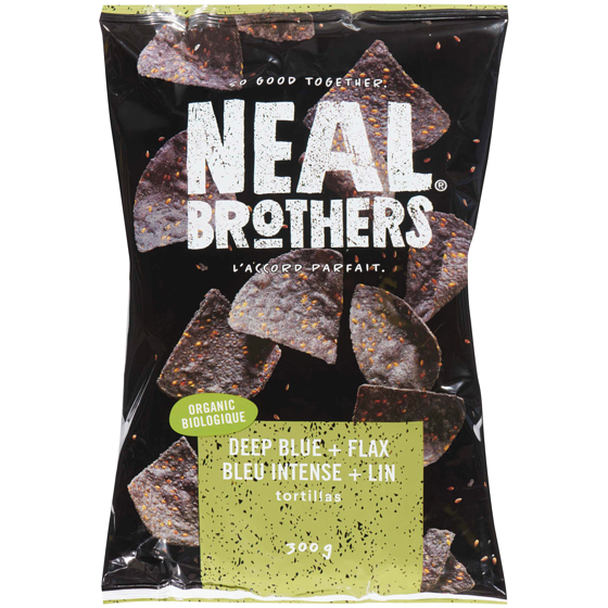 Neal Brothers Tortillas bleu intense + lin biologiques 300 g, 1,83 $/100g