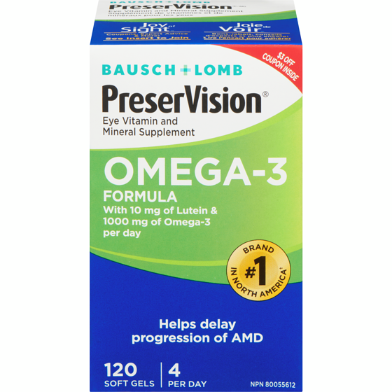 Bausch+Lomb Omega-3 Eye Vitamin & Mineral Supplement 120 ea, $0.32/1ea