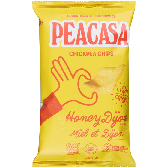 Peacasa Chickpea Chips Honey Dijon 128 g, $4.68/100g
