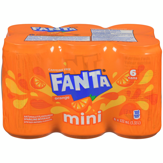 FANTA Soda Orange Cans 6x222.0 ml, $0.40/100ml