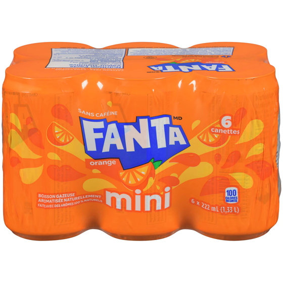 Fanta Soda Soda Orange Cannettes de 6x222.0 ml, 0,37 $/100ml