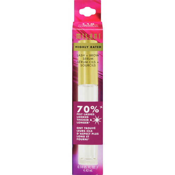 Milani Highly Rated Lash + Brow Serum 110 Clear Serum 1 ea, $22.99/1ea