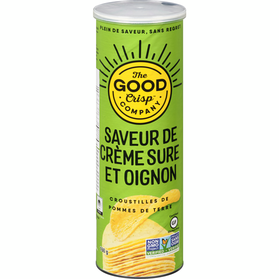 The Good Crisp Company Croustilles saveur de crème sure et oignon 160 g, 4,06 $/100g