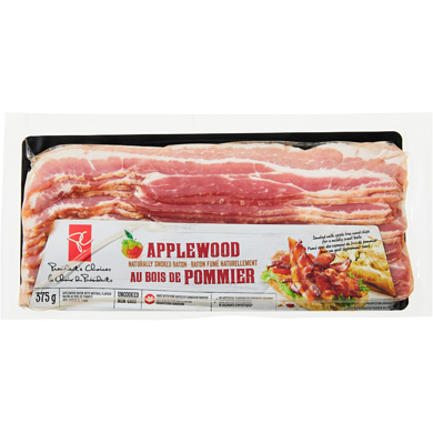 le Choix du Président Bacon fumé au bois de pommier 375 g, 2,67 $/100g