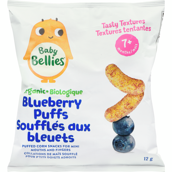 Baby Bellies Soufflés aux bleuets biologique 7+ mois 12 g, 10,75 $/100g