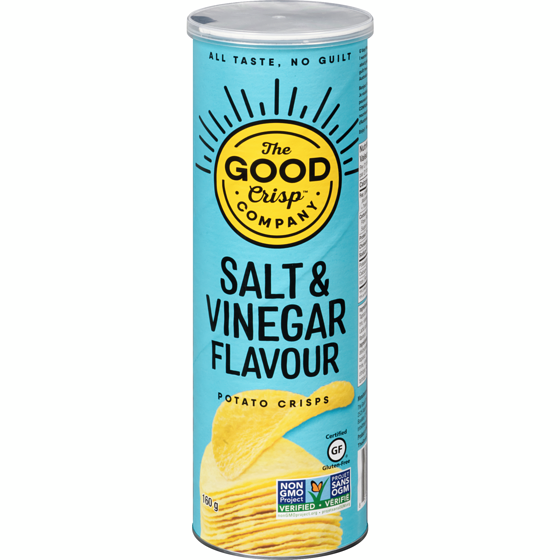 The Good Crisp Company Potato Crisps Salt & Vinegar Flavour 160 g, $4.06/100g