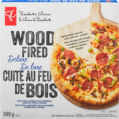 le Choix du Président Pizza deluxe, cuite au feu de bois 400 g, 1,57 $/100g