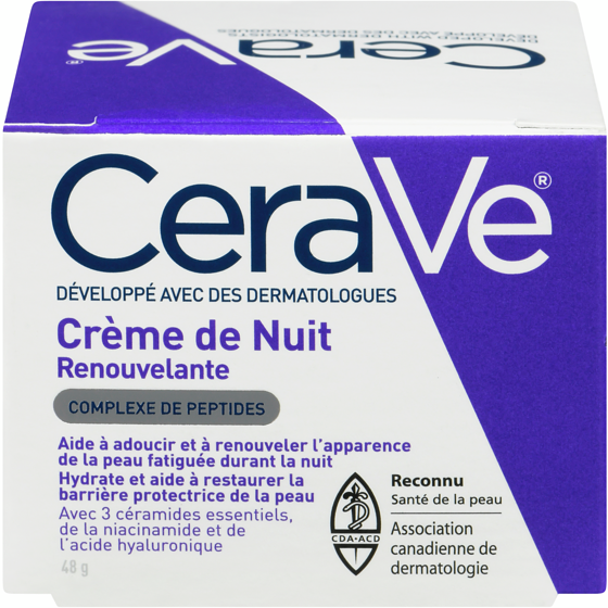 CeraVe Crème de nuit anti-âge avec acide hyaluronique, 3 céramides et niacinamide , sans parfum 48.194 g, 77,06 $/100g