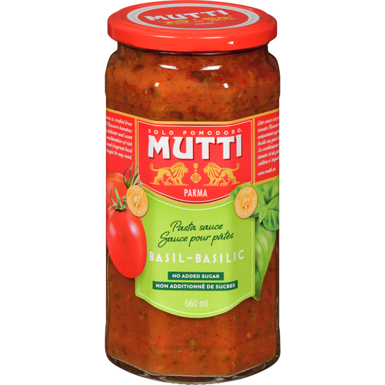 Mutti Sauce pour pâtes basilic 660 ml, 1,44 $/100ml