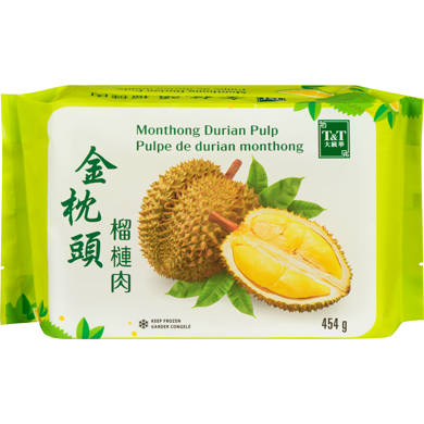 T&T Pulpe de durian Monthong 454 g, 3,52 $/100g