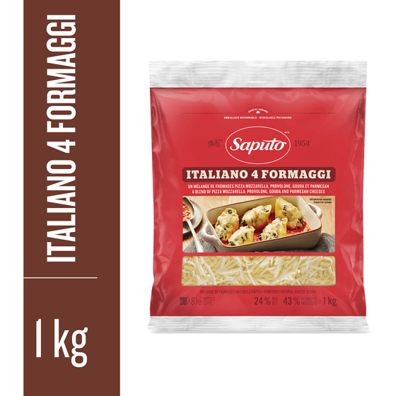Saputo Italiano 4 Formaggi Shredded Cheese 1 kg, $1.20/100g