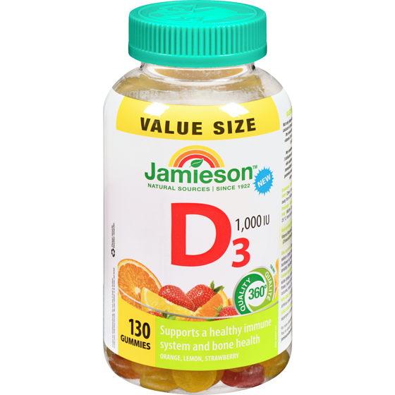Jamieson Vitamin D3 Gummies 1000 IU 130 ea, $0.17/1ea