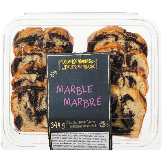 Farmer's Market Sliced Loaf Cake, Marble 344 g, $1.45/100g
