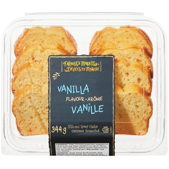 Délices du Marché Gâteau en tranches vanille 344 g, 1,60 $/100g