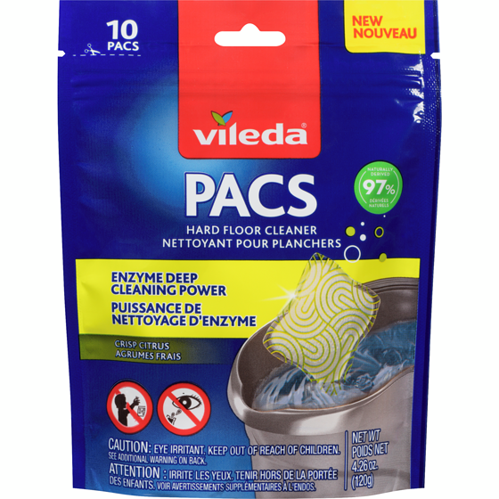 Vileda PACS Floor Cleaner, Crisp Citrus- 10pk 10 ea, $1.40/1ea