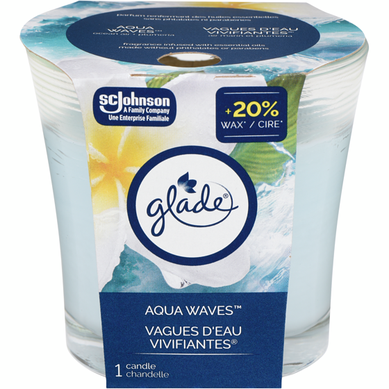 Glade Jar Scented Candle Air Freshener, Aqua Waves 1 ea, $7.99/1ea