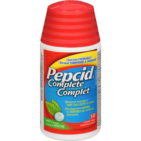 Pepcid Complete Chewable Tablets Mint Flavour 50 ea, $0.58/1ea
