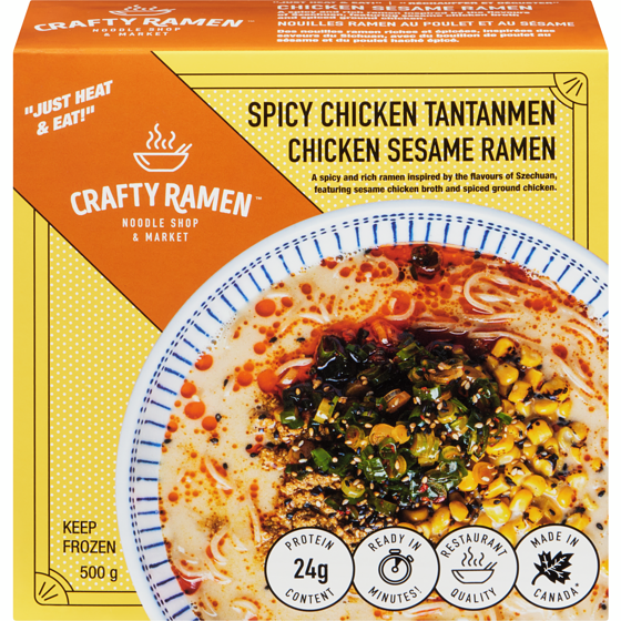 Crafty Ramen Spicy Chicken Tantanmen Chicken Sesame Ramen 500 g, $2.40/100g