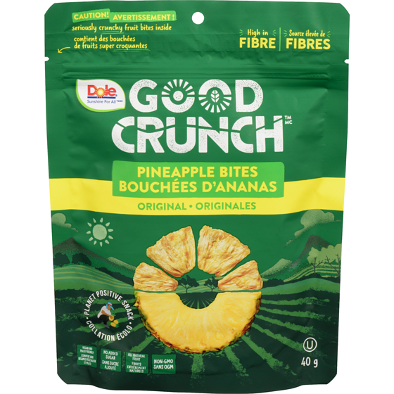 Dole Good crunch bouchées d'ananas originales 40 g, 12,50 $/100g