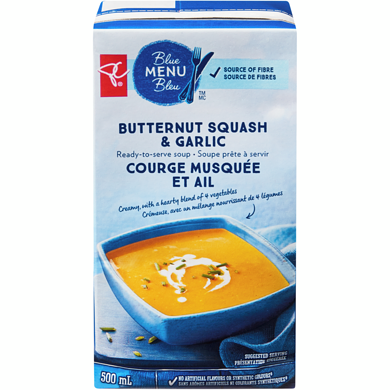 PC Menu Bleu Soupe courge musquée et ail  500 ml, 0,70 $/100ml