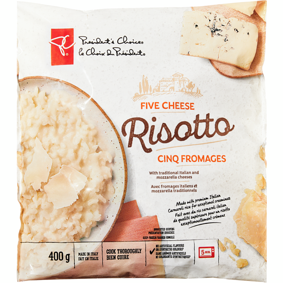 President's Choice Five Cheese Risotto 400 g, $1.38/100g