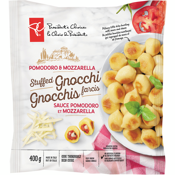 President's Choice Pomodoro and Mozzarella Stuffed Gnocchi 400 g, $1.50/100g
