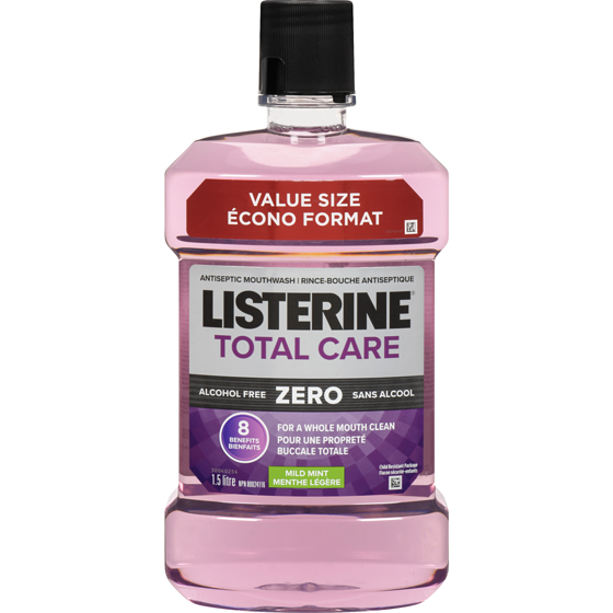 Listerine Total Care Zero Mouthwash, Alcohol Free 1.5 l, $0.90/100ml