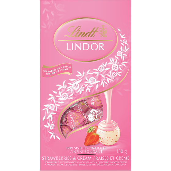 Lindt LINDOR Strawberries and Cream White Chocolate Truffles Bag 150 g, $6.66/100g